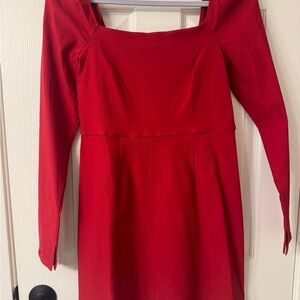 NWT-Elegant Red Long Sleeve Dress -Size Large
